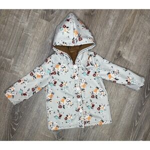 Toddler Girls Floral Multicolor Lightweight Jacket Coat Hooded Size 4T
